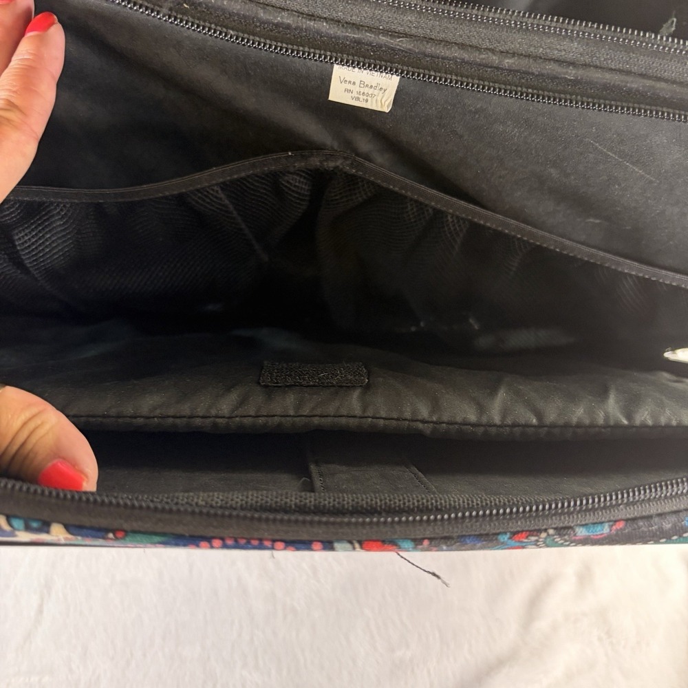 Vera Bradley Softside Underseat Rolling Work Bag Haymarket Paisley Briefcase GUC - Picture 3 of 15